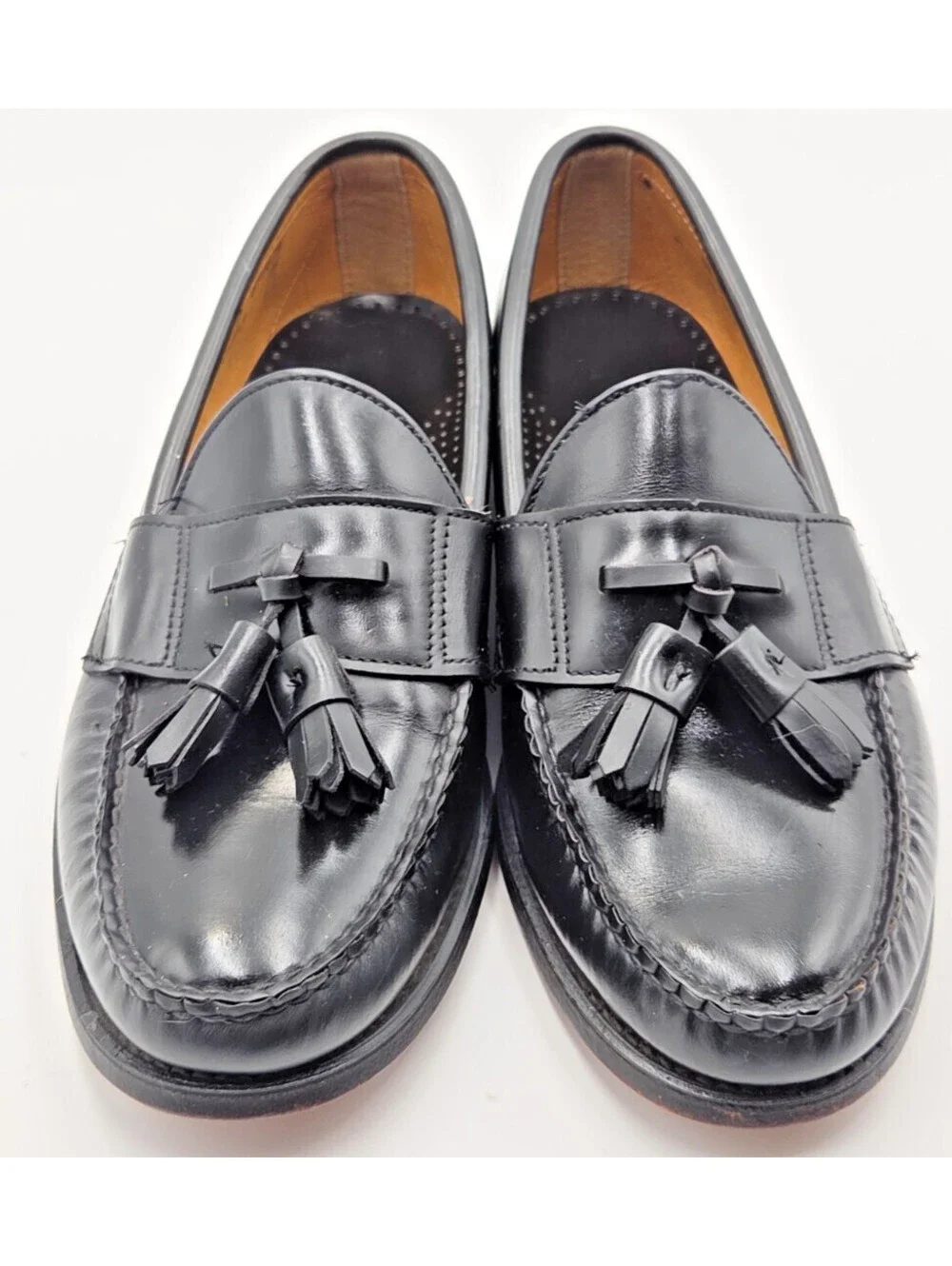 Vintage Sebago Handsewn USA Black Leather Tassel Loafers Men's Dress Shoes 9.5D